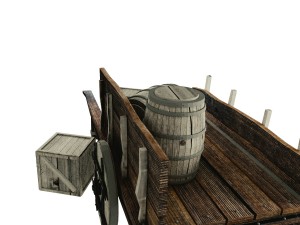 wooden cart 3D-Modell