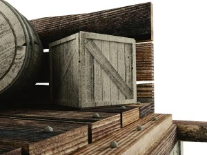 wooden cart 3D Model