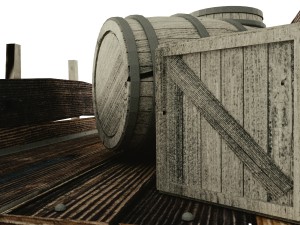 wooden cart 3D-Modell