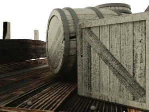 wooden cart 3D Model