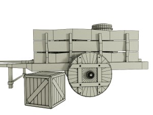 wooden cart 3D-Modell