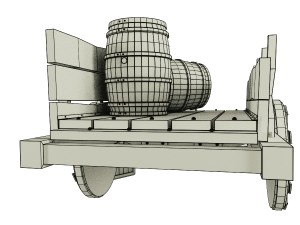 wooden cart 3D-Modell
