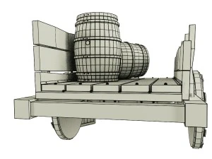 wooden cart 3D Model