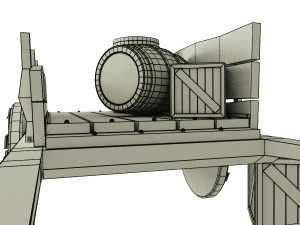wooden cart 3D-Modell