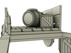 wooden cart 3D Model