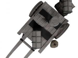 wooden cart 2 3D Model