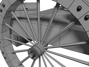 wooden cart 2 3D Model