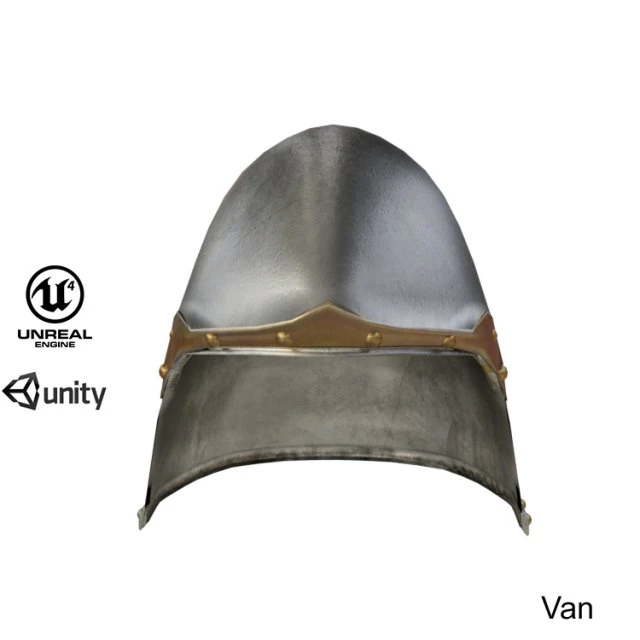 helmet medieval 6 3D Model .c4d .max .obj .3ds .fbx .stl .blend 