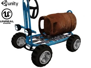 desenho animado de corrida de carro lowpoly Modelo 3D