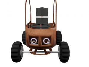 desenho animado de corrida de carro lowpoly 2 Modelo 3D