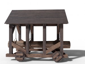 battering ram medieval 3D Model