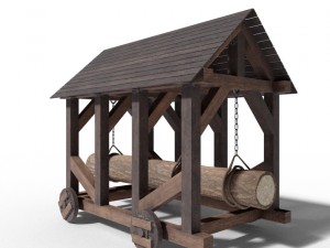 battering ram medieval 3D Model