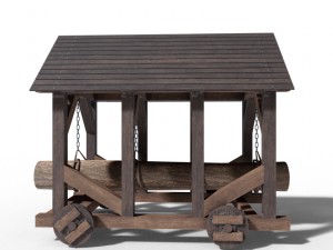 battering ram medieval 3D Model