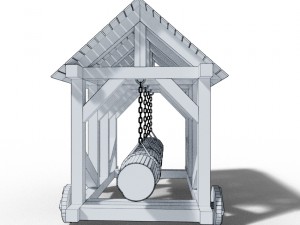 battering ram medieval 3D Model