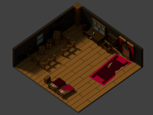 medieval interior low poly cartoon pack Modelo 3D