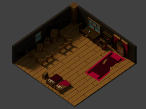 medieval interior low poly cartoon pack 3D Model
