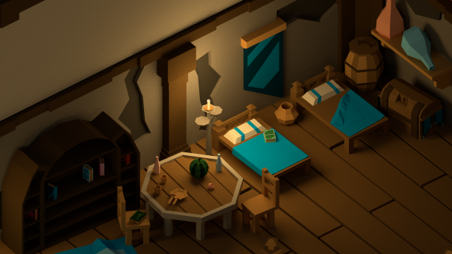 medieval interior low poly cartoon pack Modelo 3D .c4d .max .obj .3ds .fbx .stl .blend 
