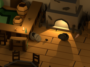 medieval interior low poly cartoon pack Modelo 3D