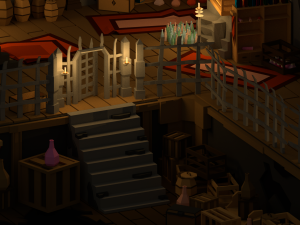 medieval interior low poly cartoon pack Modelo 3D