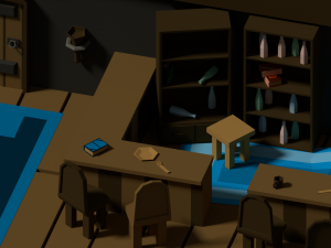 medieval interior low poly cartoon pack Modelo 3D