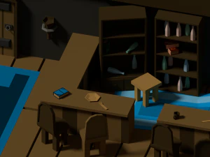 medieval interior low poly cartoon pack 3D Model