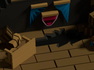 medieval interior low poly cartoon pack 3D Model