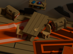medieval interior low poly cartoon pack Modelo 3D