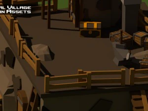medieval village low poly cartoon pack 3D Model