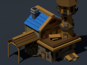 medieval village low poly cartoon pack Modelo 3D