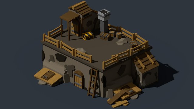 medieval village low poly cartoon pack Modelo 3D .c4d .max .obj .3ds .fbx .stl .blend 