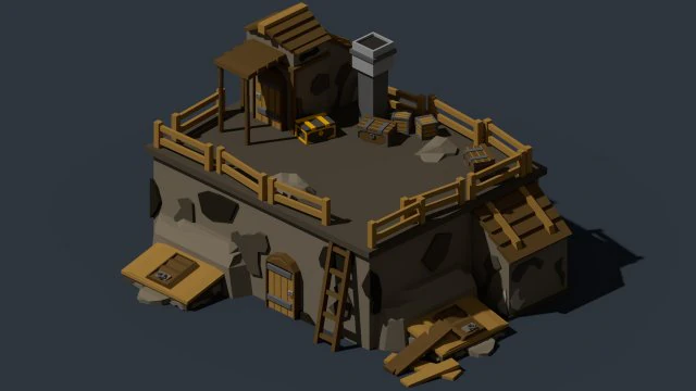 medieval village low poly cartoon pack 3D Model .c4d .max .obj .3ds .fbx .stl .blend 