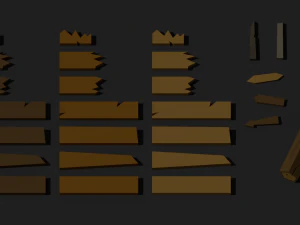 medieval village low poly cartoon pack 3D Model