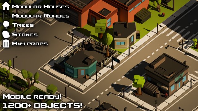 poly city - big cartoon pack 3D Модель .c4d .max .obj .3ds .fbx .stl .blend 