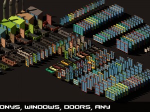 poly city - big cartoon pack 3D Модель