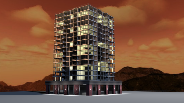 high rised building 3D Model .c4d .max .obj .3ds .fbx .stl .blend 