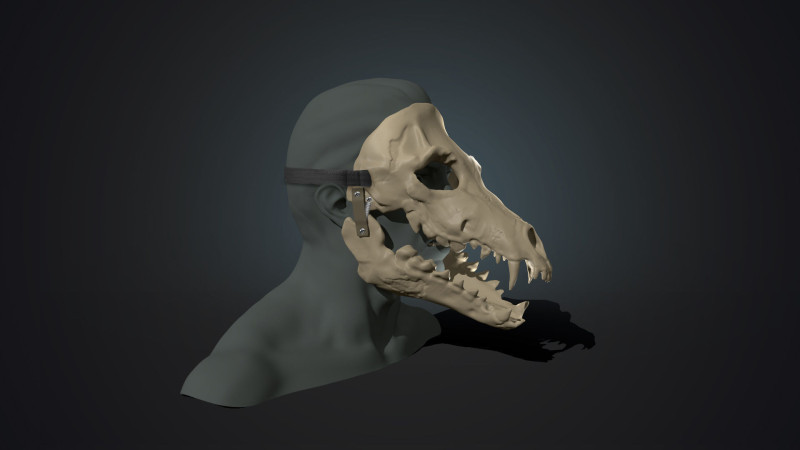 Skull mask with movable jaw 3D印刷 .c4d .max .obj .3ds .fbx .stl .blend