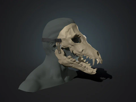 Hareketli çeneli kafatası maskesi 3D Baskı Modeli