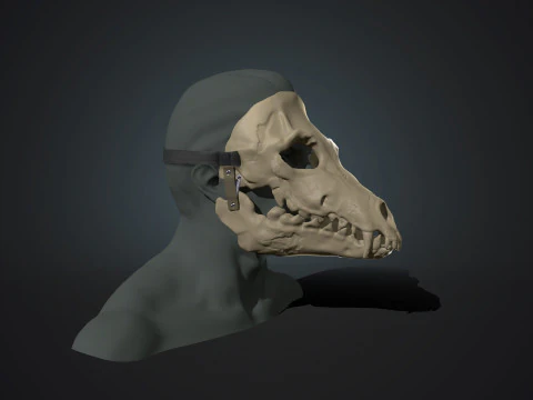 Skull mask with movable jaw 3D Print Model