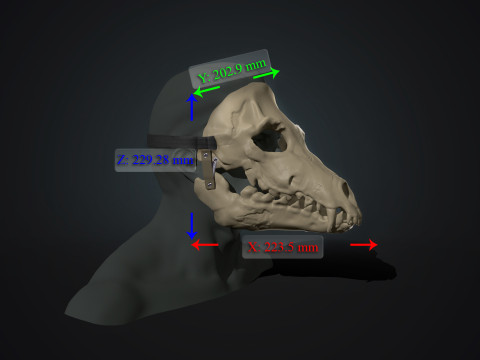 Skull mask with movable jaw 3D印刷