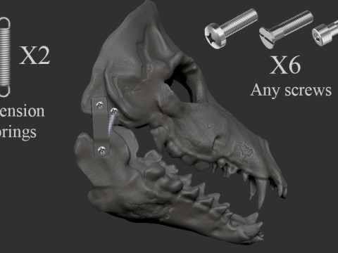 Skull mask with movable jaw 3D印刷