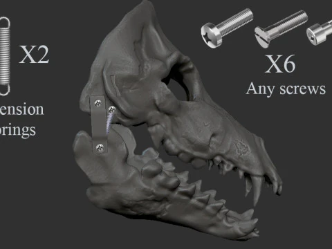 Skull mask with movable jaw 3D Print Model