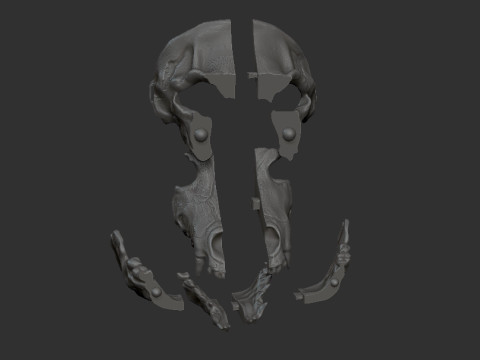 Skull mask with movable jaw 3D印刷
