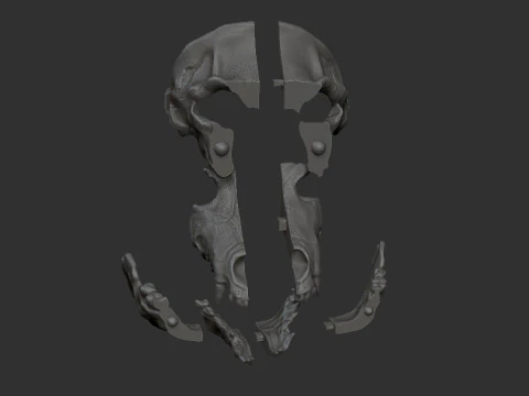 Skull mask with movable jaw 3D Print Model