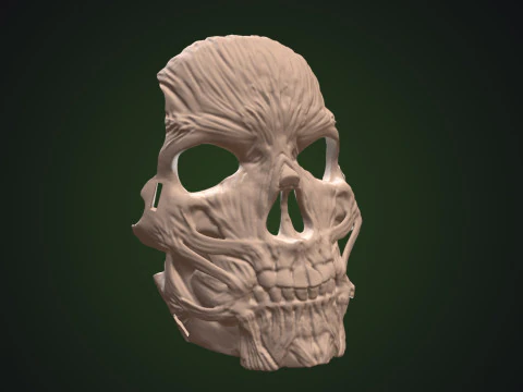M&aacute;scara de Caveira Esfolada Modelo de Impressão 3D