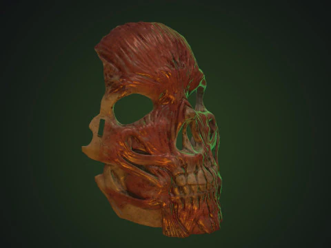 M&aacute;scara de Caveira Esfolada Modelo de Impressão 3D