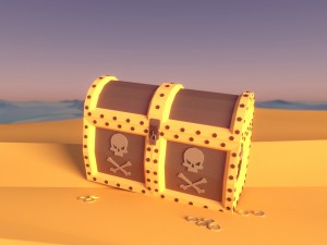 pirate chest and treasure 3D 모델