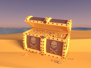pirate chest and treasure 3D 모델