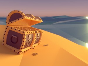 pirate chest and treasure 3D 모델