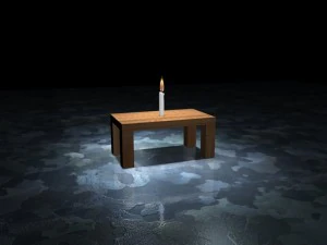 candel with fumefx 3D Model