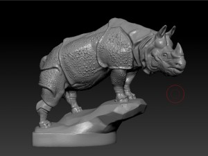 rhino figurine on the hood of car 3d print model 3D Print Model